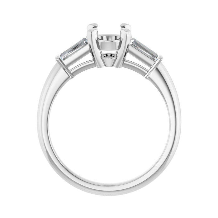 14K White Gold 8x6 mm Oval 1/5 CTW Lab-Grown Diamond Semi-Set Engagement Ring
