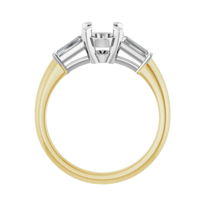14K Yellow/White Gold 8x6 mm Oval 1/5 CTW Lab-Grown Diamond Semi-Set Engagement Ring