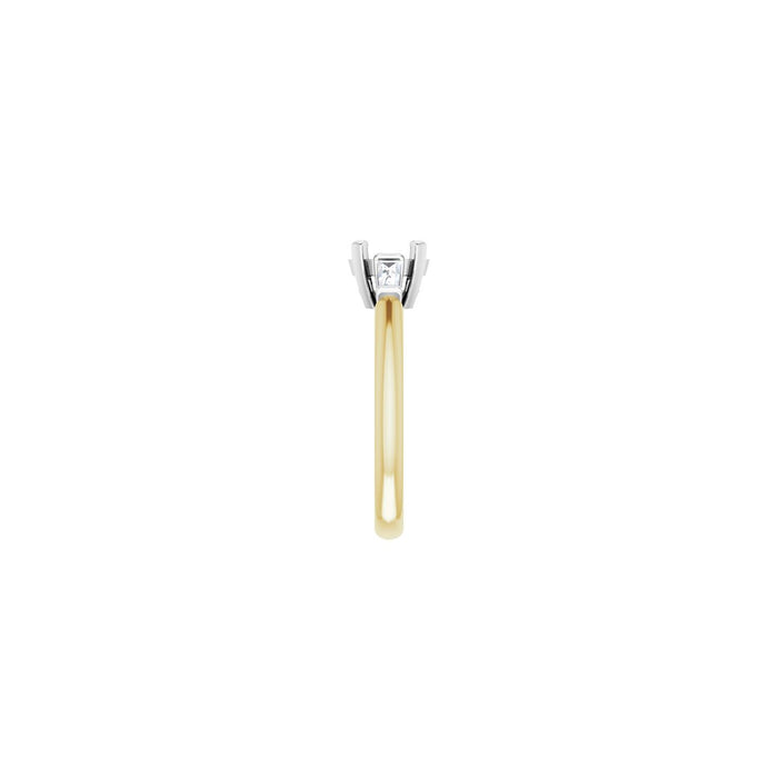 14K Yellow/White Gold 7x5 mm Oval 1/5 CTW Lab-Grown Diamond Semi-Set Engagement Ring