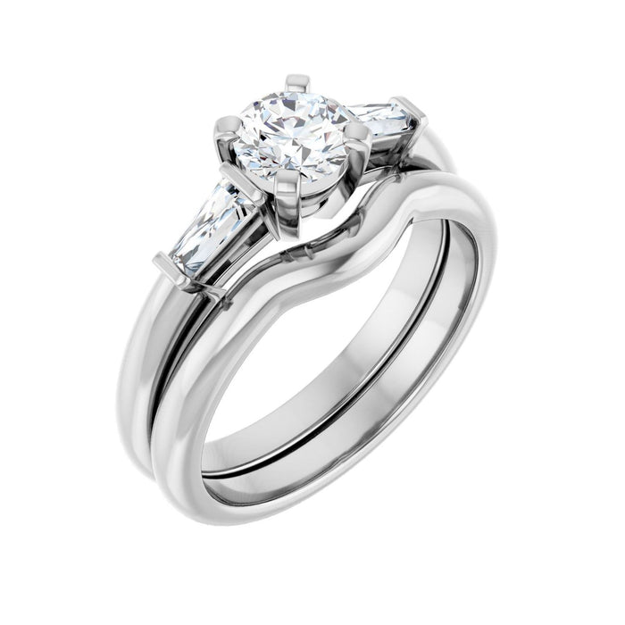 Platinum 5.2 mm Round 1/4 CTW Lab-Grown Diamond Semi-Set Engagement Ring