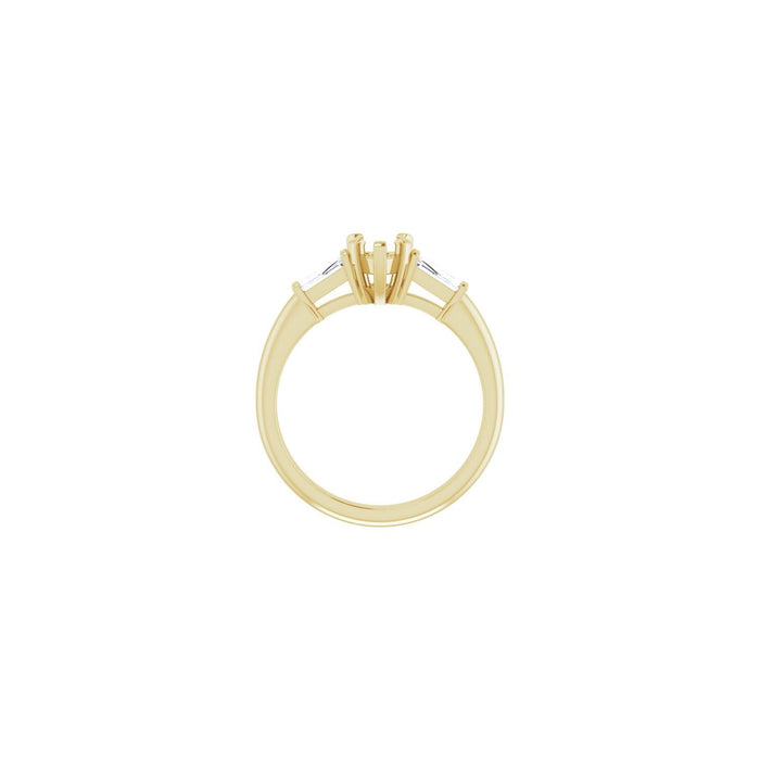 14K Yellow Gold 5x5 mm Heart 1/5 CTW Lab-Grown Diamond Semi-Set Engagement Ring