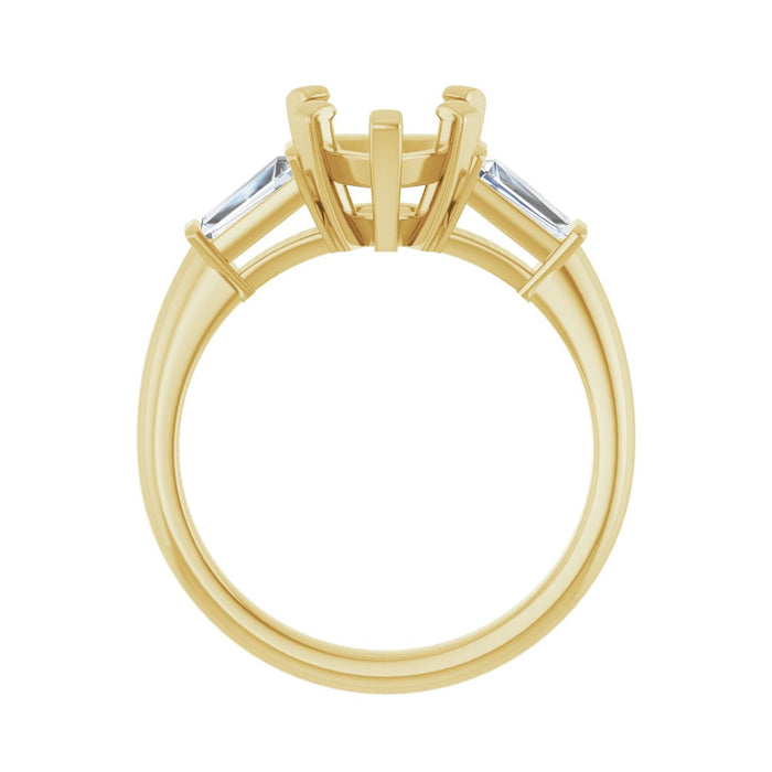 14K Yellow Gold 8x8 mm Heart 1/3 CTW Lab-Grown Diamond Semi-Set Engagement Ring