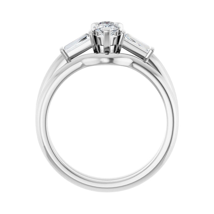 Platinum 6x4 mm Pear 1/5 CTW Lab-Grown Diamond Semi-Set Engagement Ring