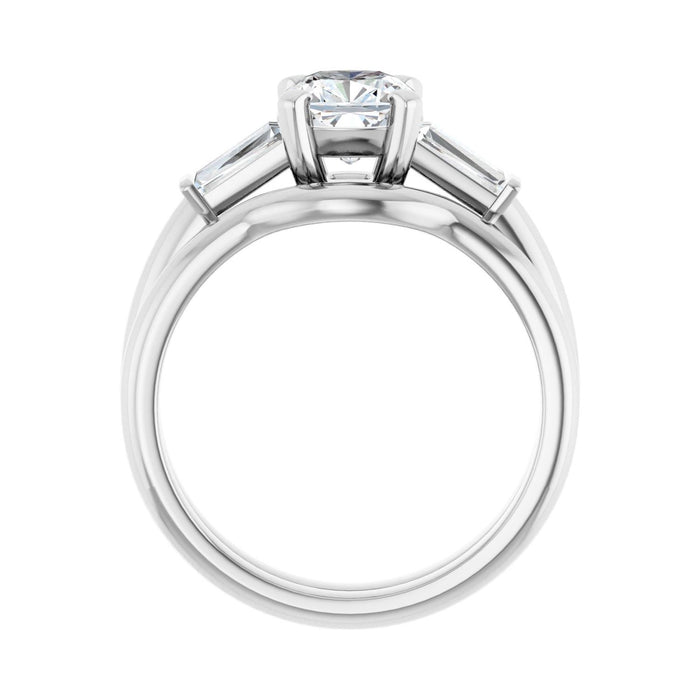 14K White Gold 6x6 mm Cushion 1/5 CTW Lab-Grown Diamond Semi-Set Engagement Ring