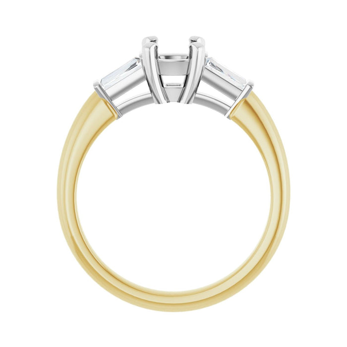 14K Yellow/White Gold 5x5 mm Cushion 1/5 CTW Lab-Grown Diamond Semi-Set Engagement Ring