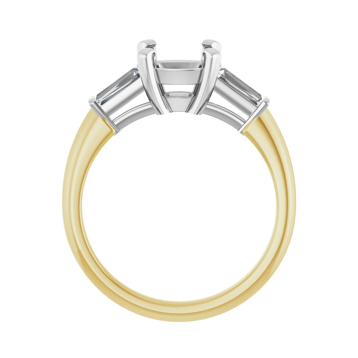 14K Yellow/White Gold 7x7 mm Cushion 1/5 CTW Lab-Grown Diamond Semi-Set Engagement Ring