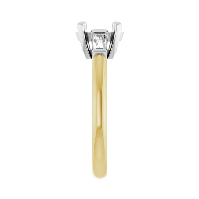 14K Yellow/White Gold 8x6 mm Oval 1/5 CTW Lab-Grown Diamond Semi-Set Engagement Ring