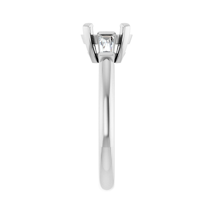 14K White Gold 8x6 mm Oval 1/5 CTW Lab-Grown Diamond Semi-Set Engagement Ring