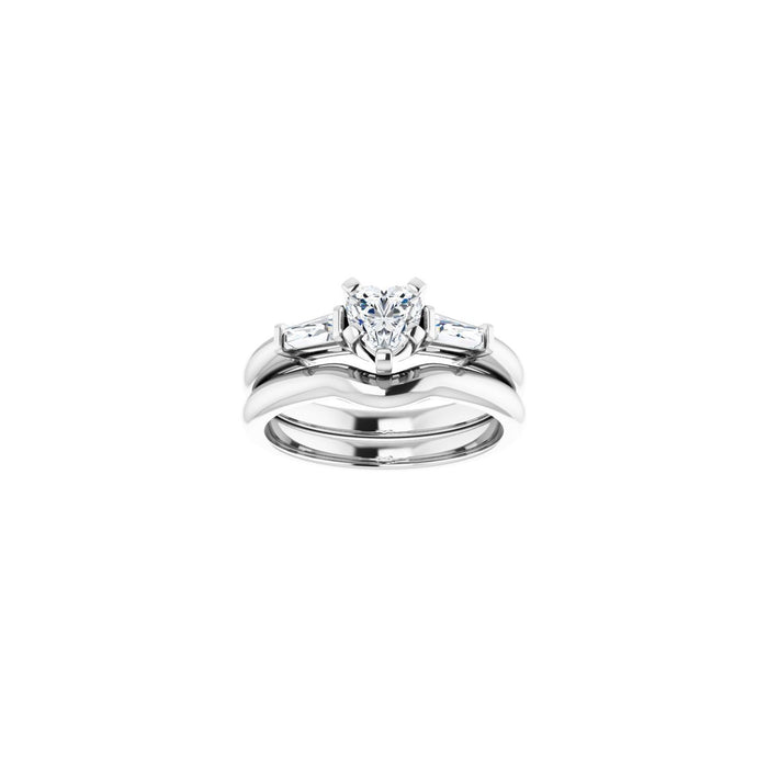 Platinum 5x5 mm Heart 1/5 CTW Lab-Grown Diamond Semi-Set Engagement Ring