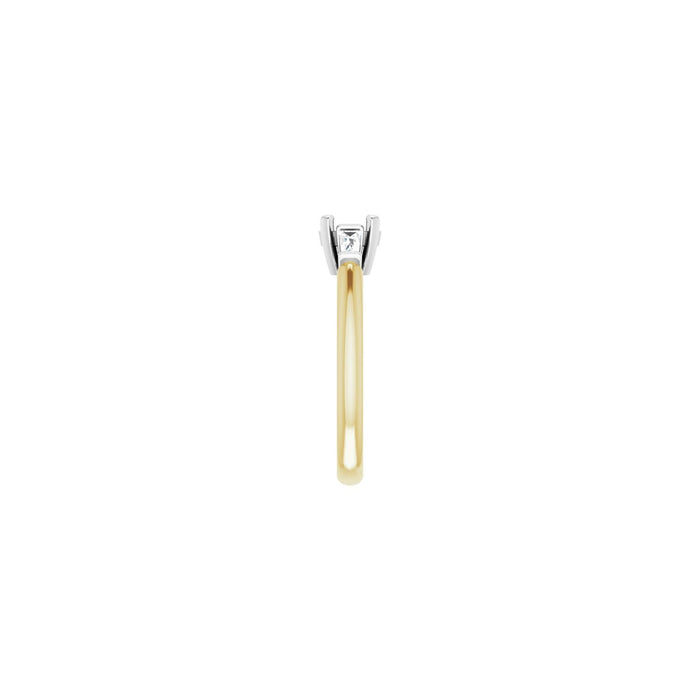 14K Yellow/White Gold 6x4 mm Oval 1/5 CTW Lab-Grown Diamond Semi-Set Engagement Ring