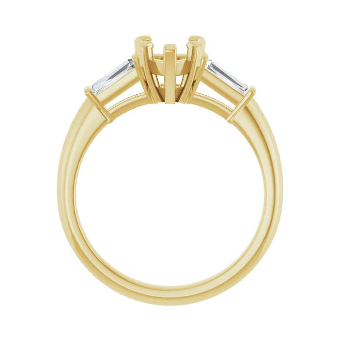 14K Yellow Gold 6x6 mm Heart 1/5 CTW Lab-Grown Diamond Semi-Set Engagement Ring