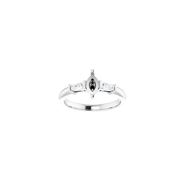 Platinum 7x3.5 mm Marquise 1/5 CTW Lab-Grown Diamond Semi-Set Engagement Ring