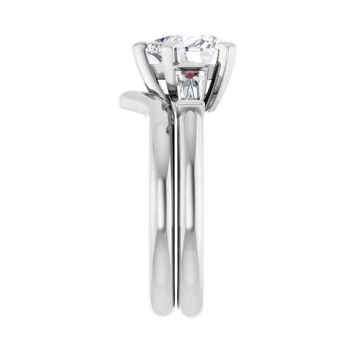 Platinum 8x8 mm Heart 1/3 CTW Lab-Grown Diamond Semi-Set Engagement Ring