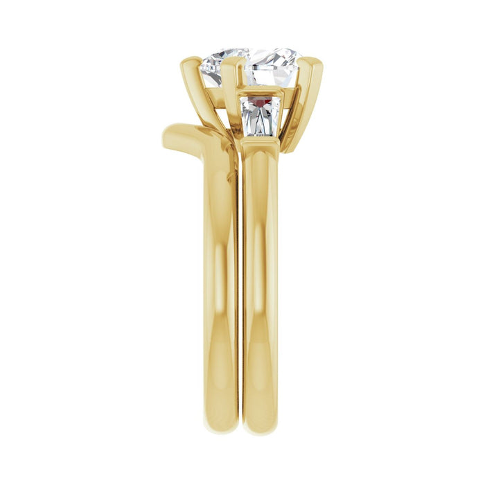 14K Yellow Gold 8x8 mm Heart 1/3 CTW Lab-Grown Diamond Semi-Set Engagement Ring