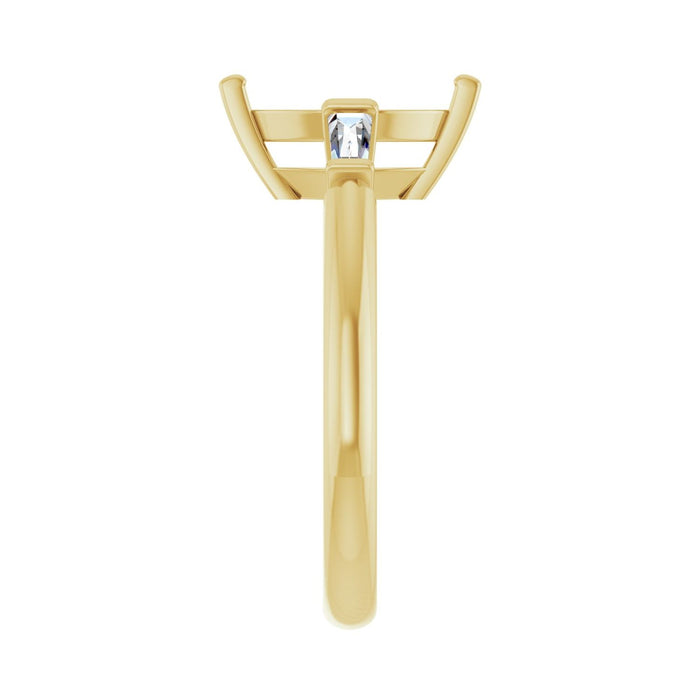 14K Yellow Gold 10x5 mm Marquise 1/5 CTW Lab-Grown Diamond Semi-Set Engagement Ring
