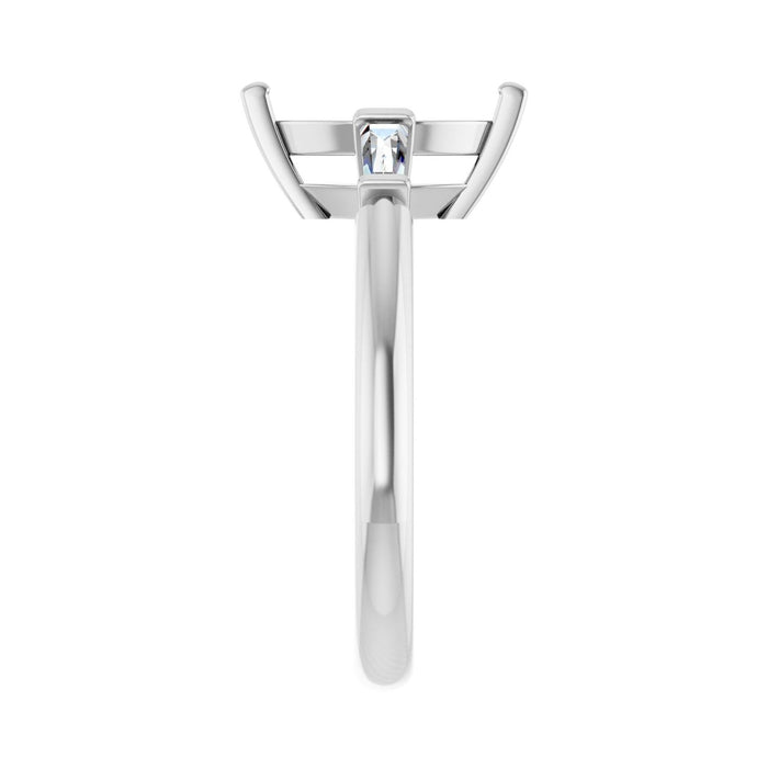 14K White Gold 10x5 mm Marquise 1/5 CTW Lab-Grown Diamond Semi-Set Engagement Ring
