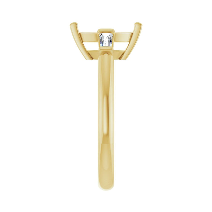 14K Yellow Gold 9x4.5 mm Marquise 1/5 CTW Lab-Grown Diamond Semi-Set Engagement Ring