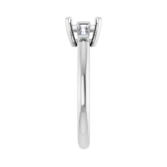 Platinum 6x4 mm Emerald 1/5 CTW Lab-Grown Diamond Semi-Set Engagement Ring