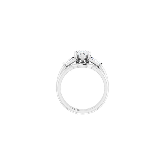 Platinum 6x6 mm Heart 1/5 CTW Lab-Grown Diamond Semi-Set Engagement Ring