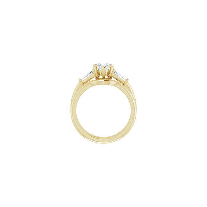 14K Yellow Gold 6x6 mm Heart 1/5 CTW Lab-Grown Diamond Semi-Set Engagement Ring