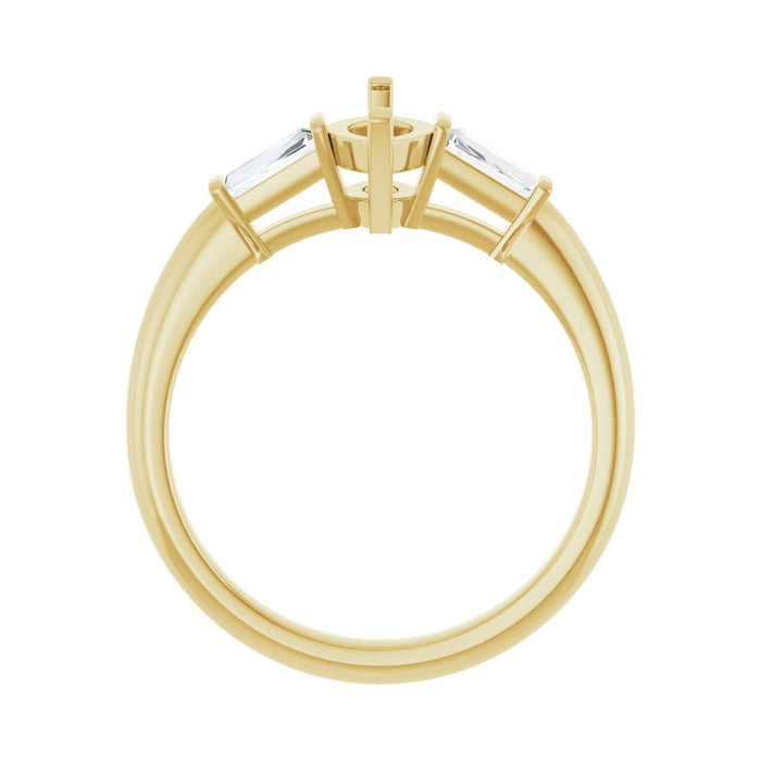 14K Yellow Gold 9x4.5 mm Marquise 1/5 CTW Lab-Grown Diamond Semi-Set Engagement Ring