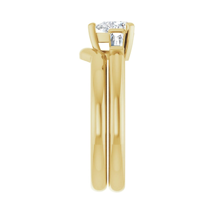 14K Yellow Gold 6x4 mm Pear 1/5 CTW Lab-Grown Diamond Semi-Set Engagement Ring