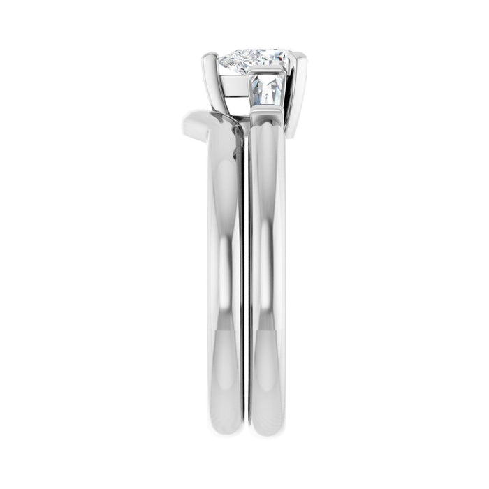 Platinum 6x4 mm Pear 1/5 CTW Lab-Grown Diamond Semi-Set Engagement Ring