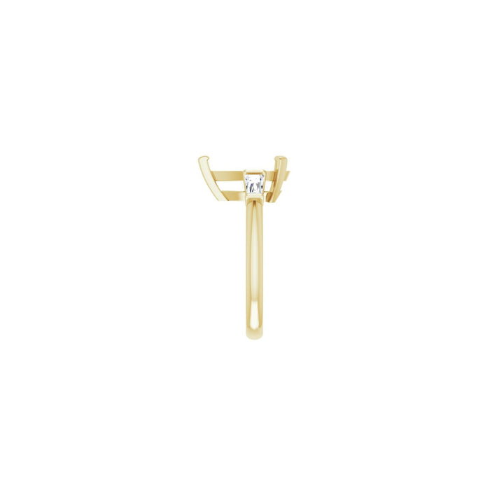 14K Yellow Gold 12x8 mm Pear 1/3 CTW Lab-Grown Diamond Semi-Set Engagement Ring
