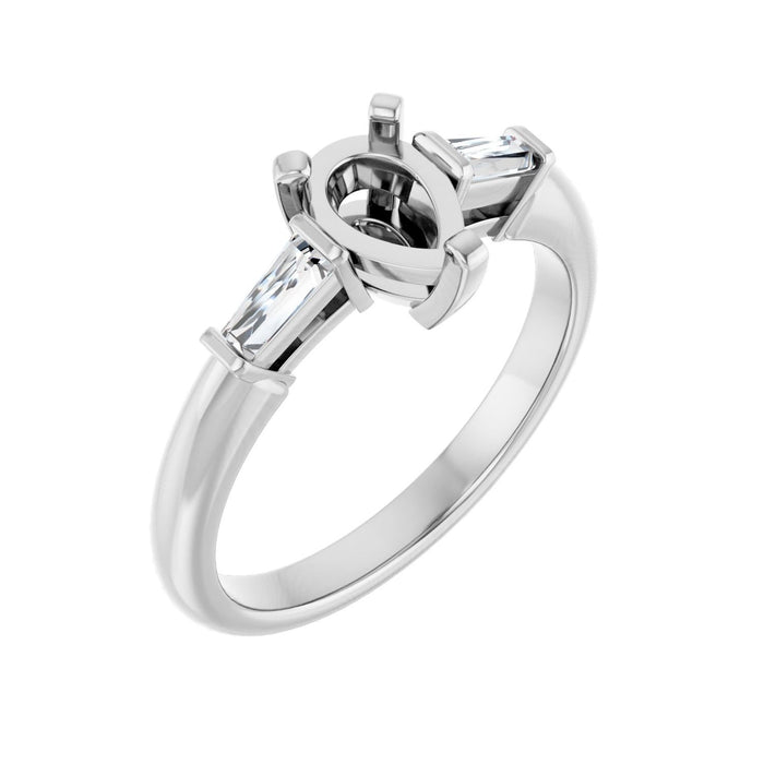14K White Gold 7x5 mm Pear 1/5 CTW Lab-Grown Diamond Semi-Set Engagement Ring