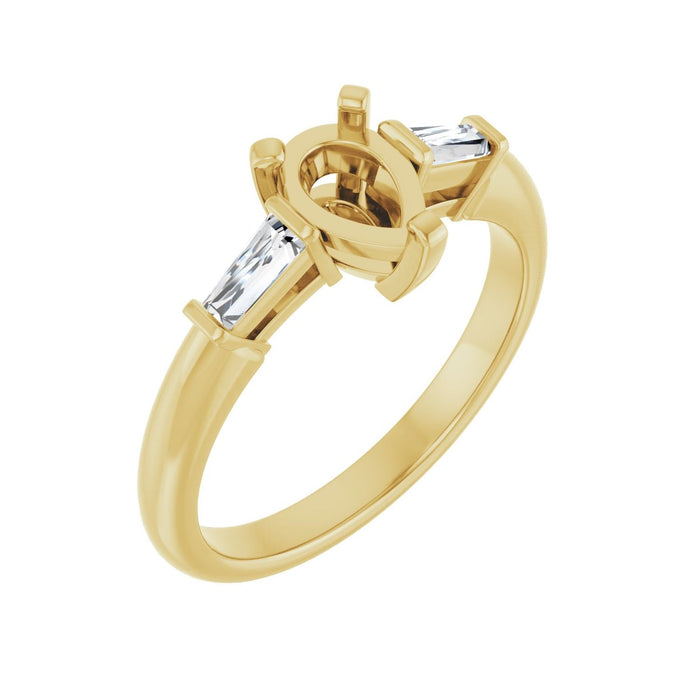 14K Yellow Gold 7x5 mm Pear 1/5 CTW Lab-Grown Diamond Semi-Set Engagement Ring