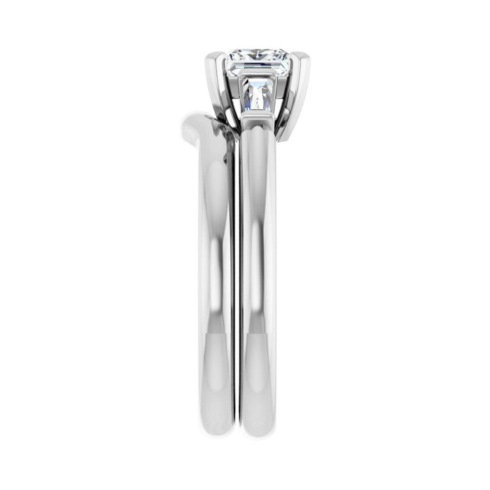 14K White Gold 5x5 mm Square 1/5 CTW Lab-Grown Diamond Semi-Set Engagement Ring