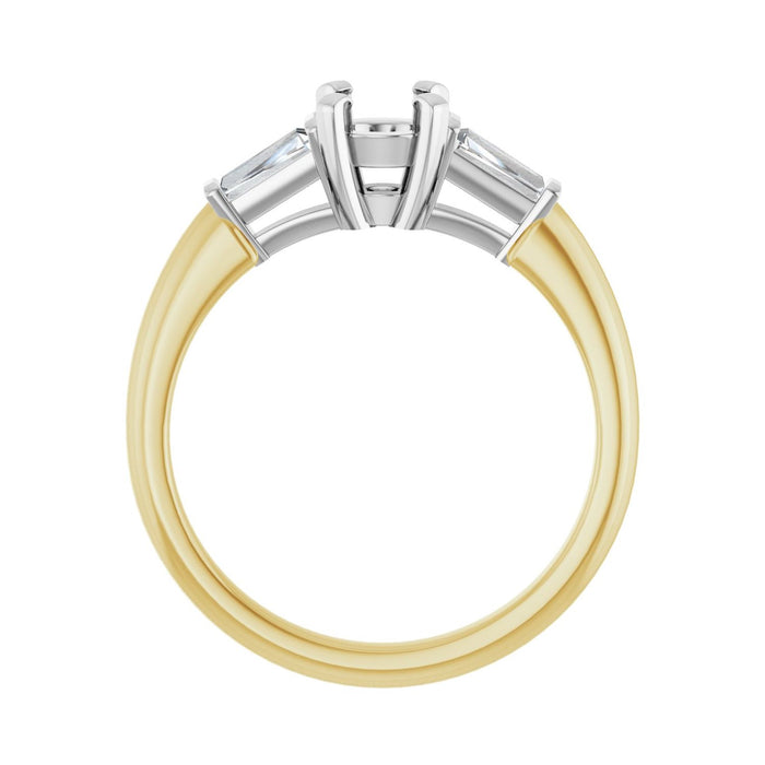 14K Yellow/White Gold 5.2 mm Round 1/4 CTW Lab-Grown Diamond Semi-Set Engagement Ring