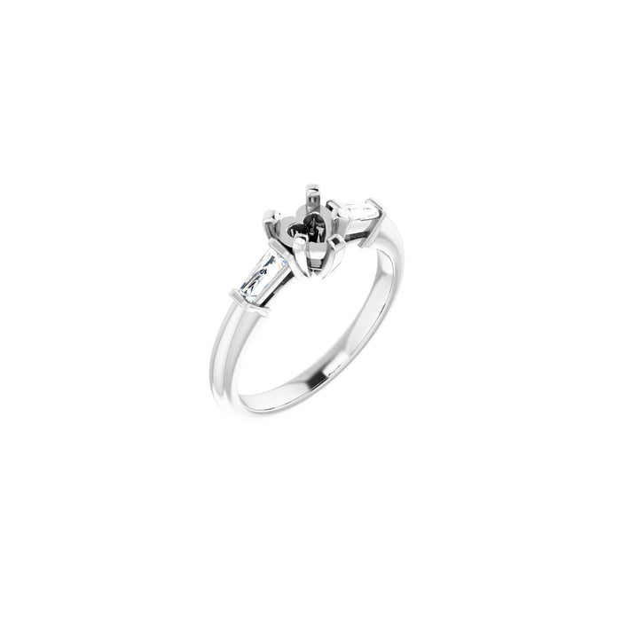 Platinum 5x5 mm Heart 1/5 CTW Lab-Grown Diamond Semi-Set Engagement Ring