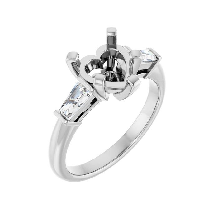 14K White Gold 8x8 mm Heart 1/3 CTW Lab-Grown Diamond Semi-Set Engagement Ring