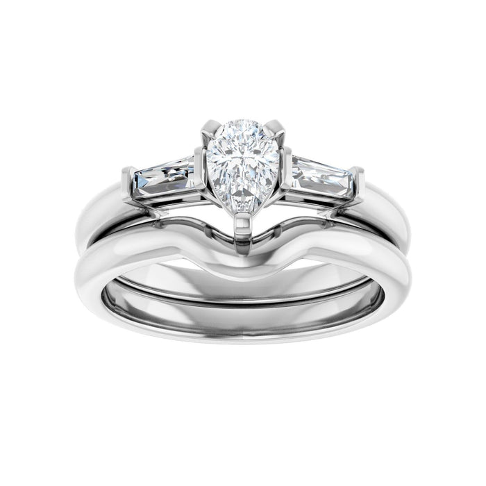 Platinum 6x4 mm Pear 1/5 CTW Lab-Grown Diamond Semi-Set Engagement Ring