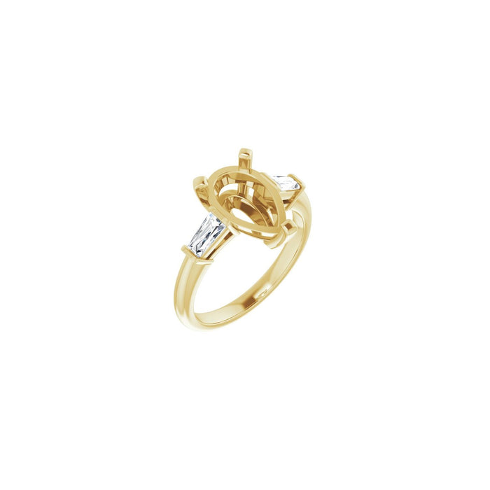 14K Yellow Gold 12x8 mm Pear 1/3 CTW Lab-Grown Diamond Semi-Set Engagement Ring