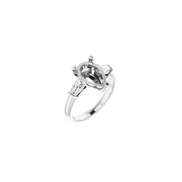14K White Gold 12x8 mm Pear 1/3 CTW Lab-Grown Diamond Semi-Set Engagement Ring