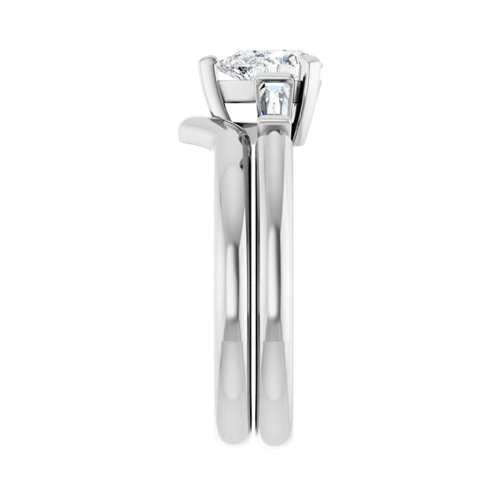 14K White Gold 7x5 mm Pear 1/5 CTW Lab-Grown Diamond Semi-Set Engagement Ring