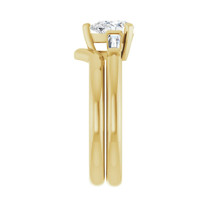 14K Yellow Gold 7x5 mm Pear 1/5 CTW Lab-Grown Diamond Semi-Set Engagement Ring