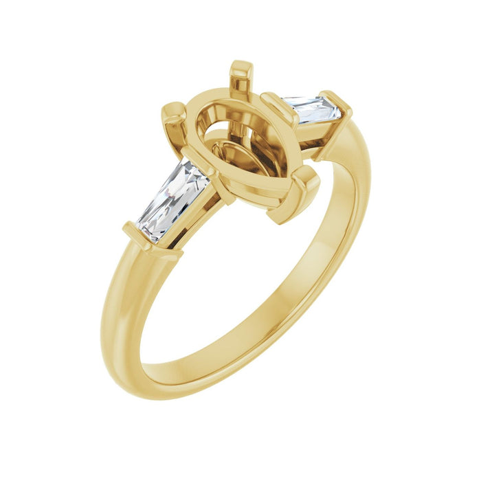 14K Yellow Gold 9x6 mm Pear 1/5 CTW Lab-Grown Diamond Semi-Set Engagement Ring