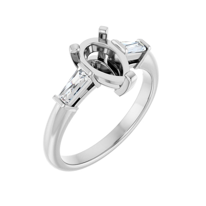 Platinum 9x6 mm Pear 1/5 CTW Lab-Grown Diamond Semi-Set Engagement Ring