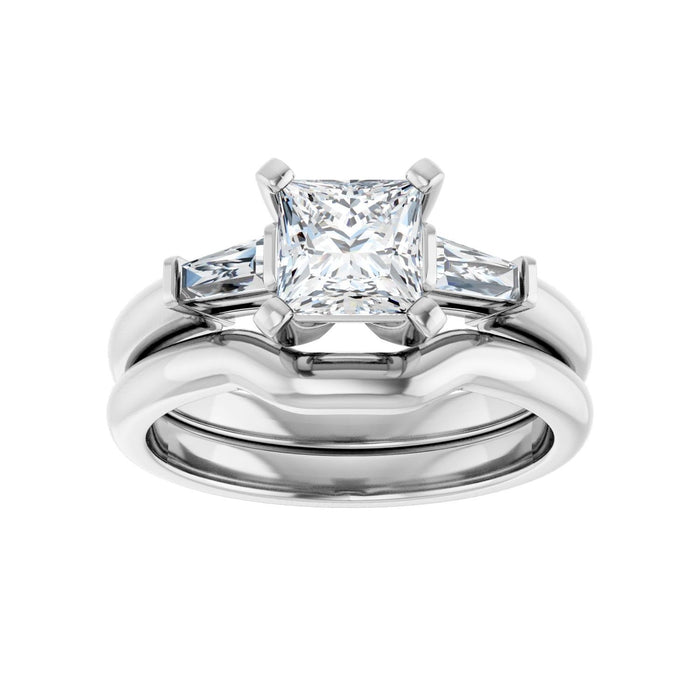 14K White Gold 5.5x5.5 mm Square 1/4 CTW Lab-Grown Diamond Semi-Set Engagement Ring