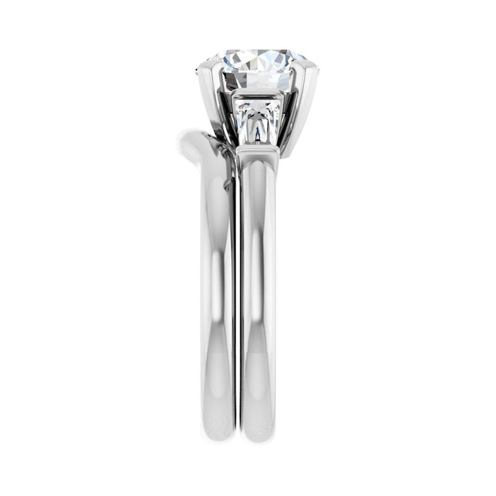 14K White Gold 8.2 mm Round 1/2 CTW Lab-Grown Diamond Semi-Set Engagement Ring