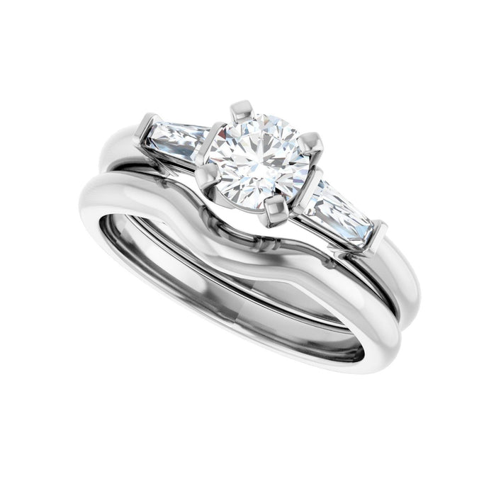 Platinum 5.2 mm Round 1/4 CTW Lab-Grown Diamond Semi-Set Engagement Ring