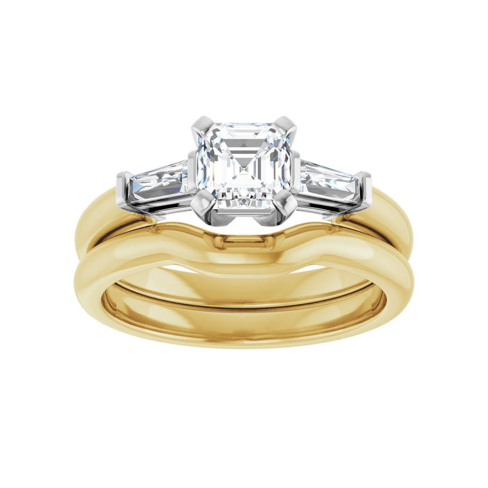 14K Yellow/White Gold 5x5 mm Asscher 1/5 CTW Lab-Grown Diamond Semi-Set Engagement Ring