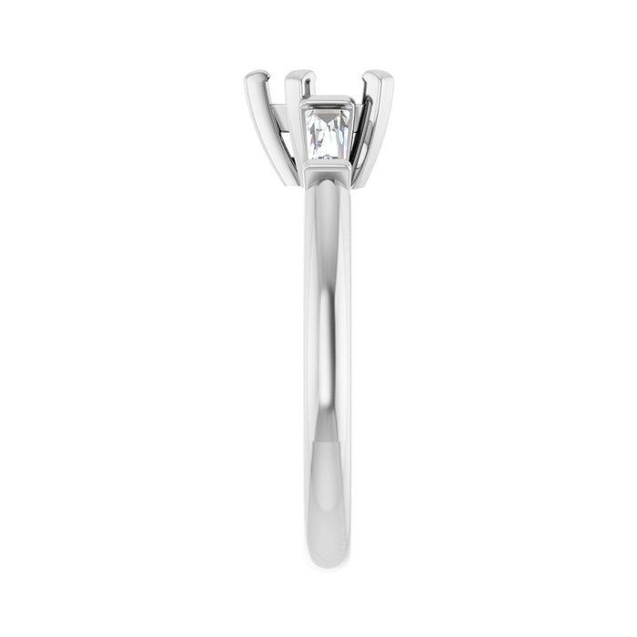 14K White Gold 6x6 mm Heart 1/5 CTW Lab-Grown Diamond Semi-Set Engagement Ring