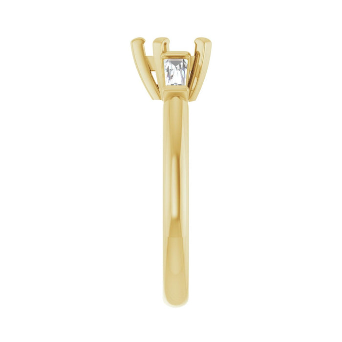14K Yellow Gold 6x6 mm Heart 1/5 CTW Lab-Grown Diamond Semi-Set Engagement Ring