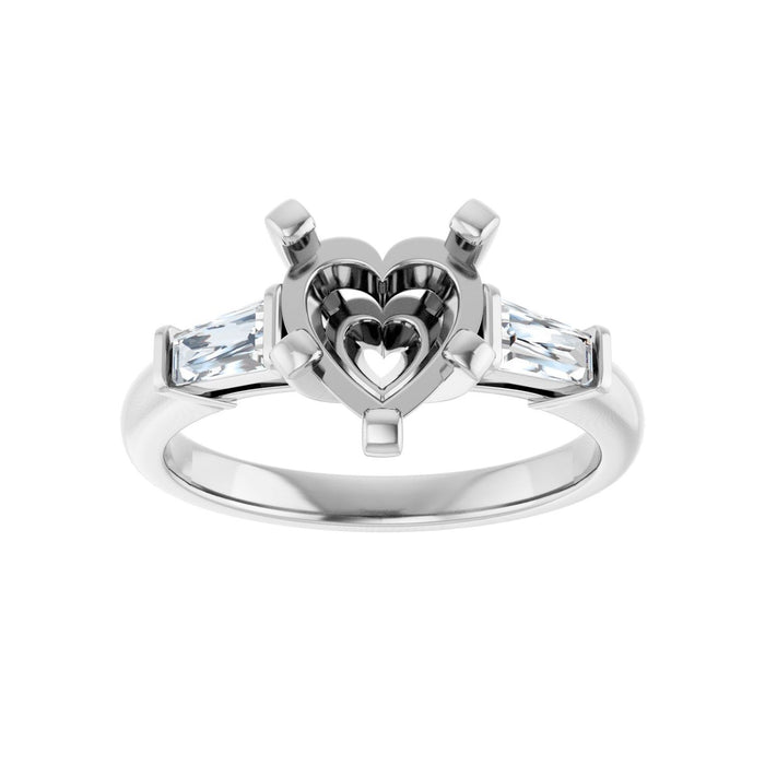 Platinum 8x8 mm Heart 1/3 CTW Lab-Grown Diamond Semi-Set Engagement Ring