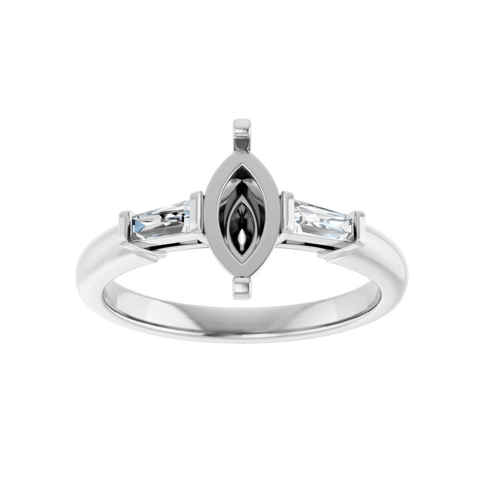 14K White Gold 9x4.5 mm Marquise 1/5 CTW Lab-Grown Diamond Semi-Set Engagement Ring
