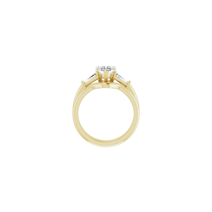 14K Yellow Gold 8x6 mm Pear 1/5 CTW Lab-Grown Diamond Semi-Set Engagement Ring